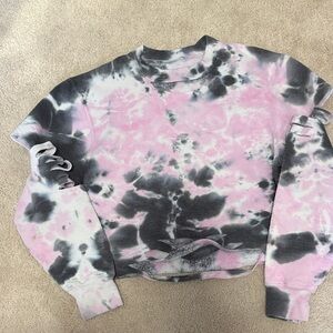 Tie-Dye Pink and Gray Distressed Girls Top- siZe 8